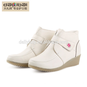 genuine leather women wedge heel ankle boots